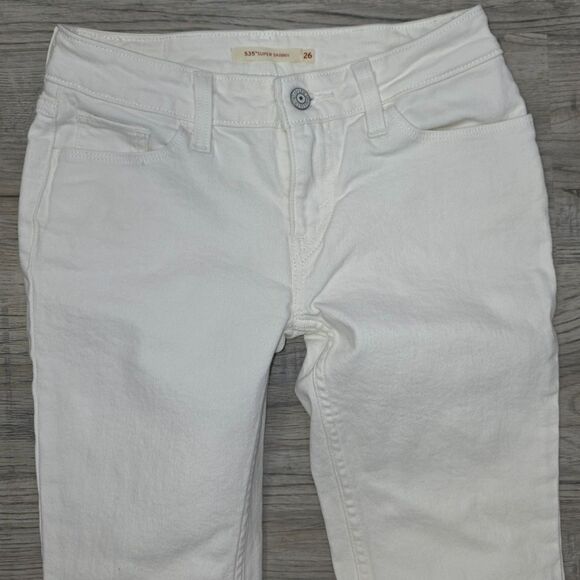 Levi's 535 Super Skinny White Out Stretch Denim Jeans Size 26 - Picture 2 of 7